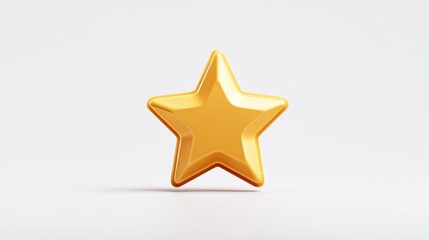 Fototapeta premium Shiny golden star award on a clean white background, symbolizing success and achievement