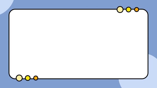 A cool blue border features a series of small yellow and orange circles aligned in the corners to create a simple and organized look that is suitable for modern professional or personal labels