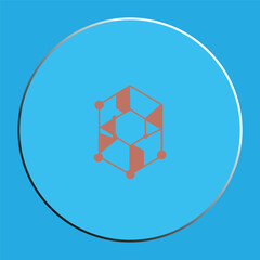 Geometric Hexagon Node Icon on Blue Gradient Background
