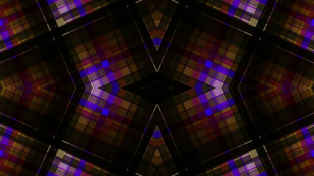Mesmerizing abstract pattern showcasing symmetrical dark geometric lines and glowing diamond shapes, creating a complex, futuristic visual texture