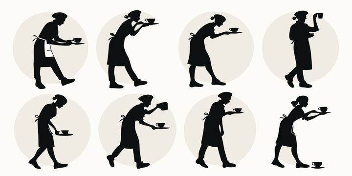 A sequence of images showing a person performing a series of martial arts movements Vector