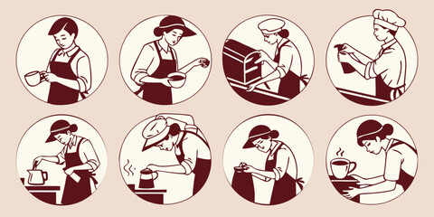 A collection of various types of cheese arranged in a circular pattern. Vector