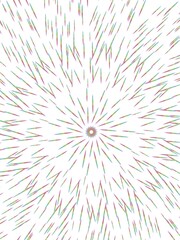 Fototapeta premium Abstract multicolored radial lines bursting from center on white