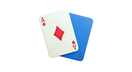 Obraz premium Ace of Diamonds Playing Card and Blue Card