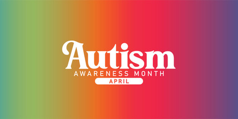 Fototapeta premium Autism Awareness Month Banner with Gradient Background