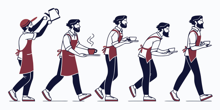 A diverse group of people walking together, showcasing unity and teamwork. Vector