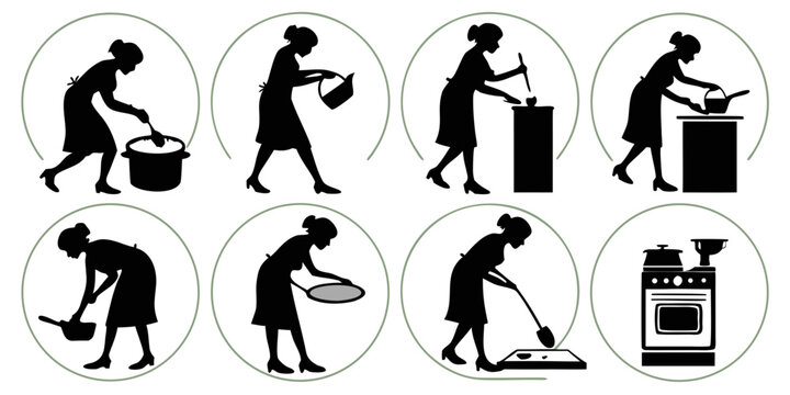 A sequence of stick figures demonstrating various yoga poses and their contraindications Vector