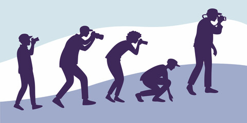 Evolution of humans depicted through a series of stages from early ancestors to modern man Vector © ADOBE