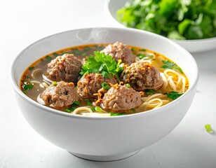 Fototapeta premium ndonesian Bakso Meatball Soup – Authentic Traditional Street Food