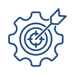 Precision gear with an arrow targeting the bullseye symbolizing accuracy and focus