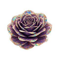 Obraz premium Iridescent Metallic Rose Flower with Colorful Sheen