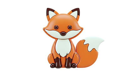 Obraz premium Cute 3D Rendered Fox Illustration