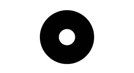 Black Vinyl Record Isolated on White.