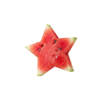 Star Shaped Watermelon Slice Refreshing Summer Fruit