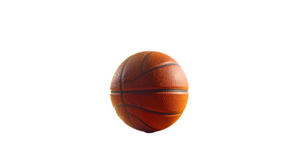 Detailed image of a basketball floating in a black void, close up on texture and lines
