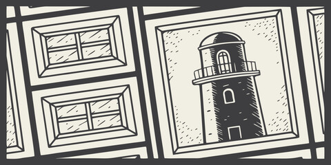 A person dressed in a black robe and hood stands in front of a building with columns. Vector © RABBYMIA