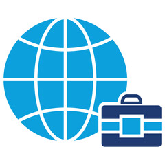 traveling flat blue icon