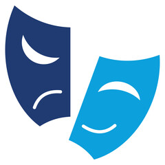 acting flat blue icon