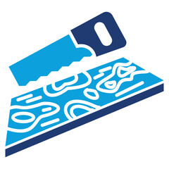 singing flat blue icon