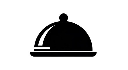 Fototapeta premium A Simple Black and White Icon Representing a Cloche-Covered Dish, Perfect for Food Service and Catering