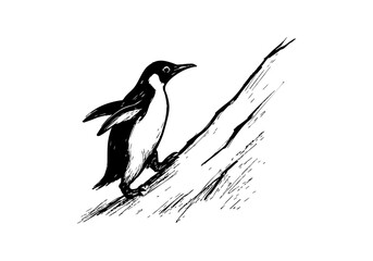 Penguin hand drawn simple ske...Penguin hand drawn simple sketch vector illustration