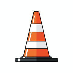 Orange and White Traffic Cone for Road Safety and Traffic Control