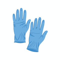 Obraz premium Pair of Blue Medical Gloves for Healthcare and Laboratory Use