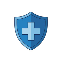 Fototapeta premium Protective Shield with Cross Symbol for Security and Safety Concept