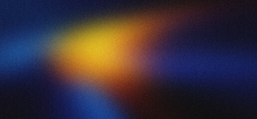 Abstract Blurred Gradient Background, Vibrant Yellow Orange Blue, Soft Luminous Glow, Radial Light Burst, Dark Smooth Backdrop, Modern Digital Wallpaper © MASUM.ME