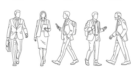 Business People Walking in Office.