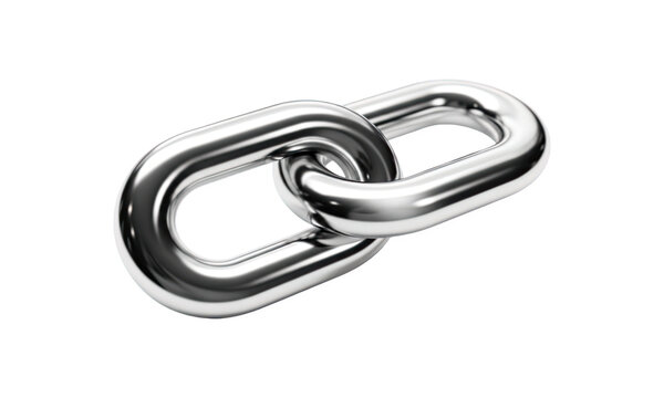 Interlocking silver metal chain links symbolizing connection strength and security