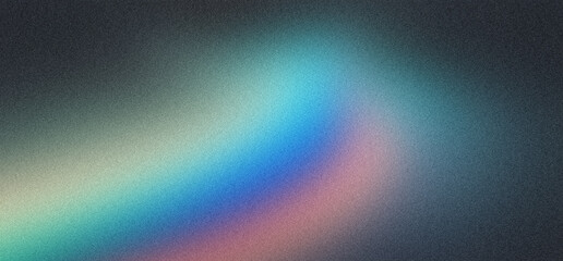 Fototapeta premium Abstract Blurred Gradient Background, Blue Pink Cyan Neon Glow, Curved Flowing Wave Shape, Dark Backdrop, Modern Digital Wallpaper