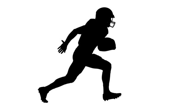 Dynamic American Football Player Silhouette Representing Athletic Power, Strategic Performance, and Gridiron Excellence