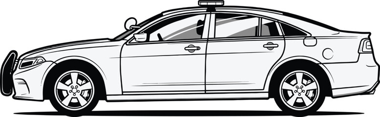 Emergency Vehicle Icon Set Featuring Police Car, Fire Truck, Ambulance, Bus, Law Enforcement Badge, Detective, Handcuffs, © Hello World