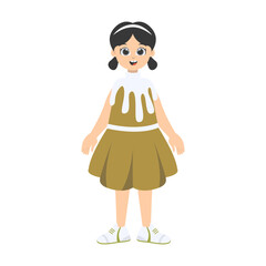 Fototapeta premium Cheerful Child Wearing Christmas Costume. Vector Cartoon Character.