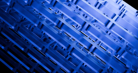 3d render abstract background with blue glass squares 