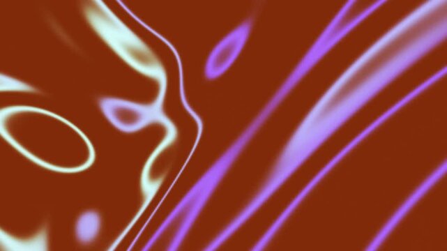 Abstract design with flowing curves on a vibrant red background with purple and yellow highlights