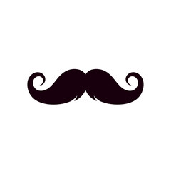 Fototapeta premium Stylish black mustache illustration on white background, perfect for design.
