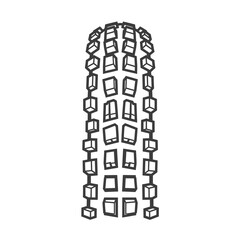 Black and white vector illustration of a mountain bike tire tread pattern.