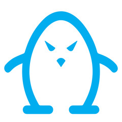 Angry Blue Penguin Icon