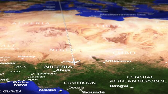 Flight From Amsterdam NETHERLANDS to LUANDA ANGOLA with flag pins