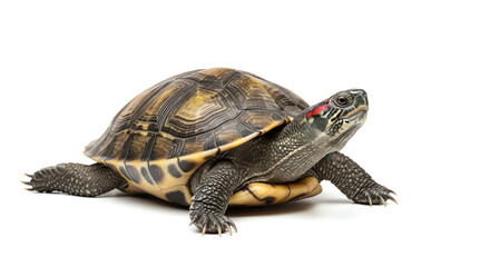 Obraz premium Close-up of a Tortoise with Detailed Shell and Head Features.