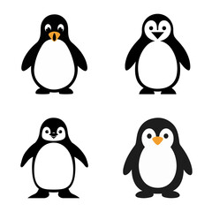 Fototapeta premium Cartoon penguin vector illustration on white background