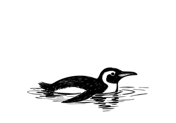 Penguin hand drawn simple sketch vector illustration