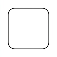 A simple, white, rounded-corner square shape centered on a white background