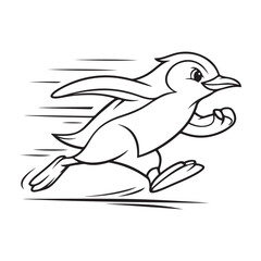 Fototapeta premium Cartoon penguin vector illustration on white background