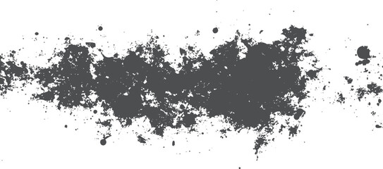 Fototapeta premium Dark gray ink splatters and splashes on white background