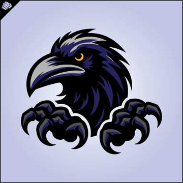 CROW RAVEN MASCOT LOGO. VECTOR. EPS.