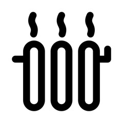 Obraz premium Radiator icon. Radiator modern professional line icon with minimal unique design representing home heating, interior comfort, energy efficiency, and temperature control.