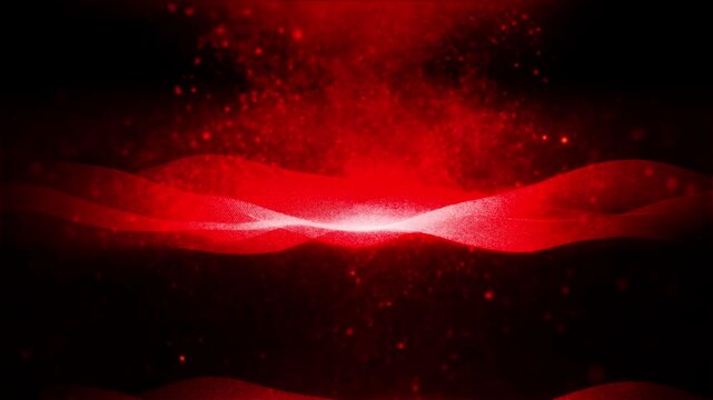 Abstract Red Wave particles flowing dynamically 